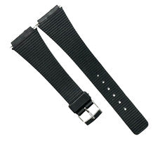 Correa de reloj de PVC negra, plana y delgada de 19 mm para Casio, Timex, Citizen y otros