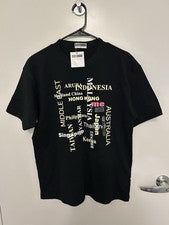 Camiseta para mujer talla M con diseño estampado de países internacionales de moda