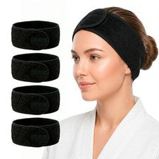 Paquete de 4 diademas de spa suave para mujer maquillaje facial cuidado de la piel - AH1008Bx4