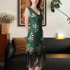 Damen Paillettenkleid mit glitzernden Fransen, lateinamerikanisches neu