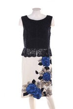 Phase Eight Kleid Etuikleid Spitze D 44 Blau-Töne weiß NEU