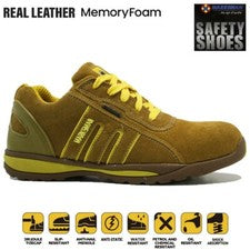 ZAPATOS DEPORTIVOS DE TRABAJO DE SEGURIDAD CON PUNTERA DE ACERO DE CUERO LIGERO PARA HOMBRES BOTAS