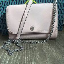 Tory Burch Emerson Patente Cadena Cartera Mujer Bolso de Hombro Rosa Arcilla Cartera Nuevo con Etiquetas