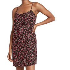 Vestido sin Mangas para Mujer MD Tejido Diseño Floral, Correas de Espagueti - Negro Floral, Nuevo con Etiquetas