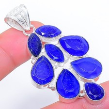 Colgante de joyería de plata esterlina 925 hecho a mano con piedras preciosas...
