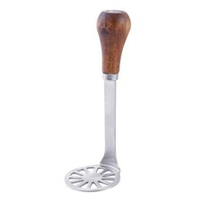 Práctico ayudante de cocina apisonador de acero inoxidable con cómodo mango de madera