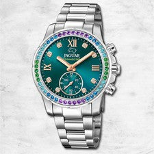 Reloj De Dama Jaguar De Acero Inoxidable Plateado Jaguar Connected UJ980/6