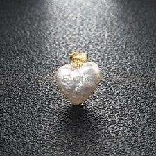 Genuino Natural 12mm Blanco Forma de Corazón Perla de Agua Dulce Perla Colgante Joyería