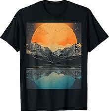Camiseta Vintage Mountain Reflection Nature - Estilo Retro #25