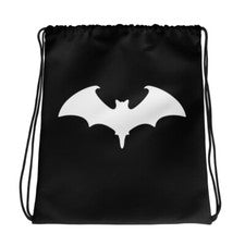 Bolso Cinch Blanco Vampiro Murciélago Estilo Gótico Halloween Cordón