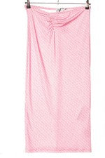 NA-KD Schulterfreies Sommerkleid Pink Weiß Allover Druck Elegant Gr. 40