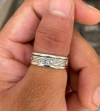 Anillo giratorio de ley 925 sólido y anillo llamativo hecho a mano anillo de joyería todos los tamaños