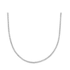 Collar clásico de cadena de caja redonda en plata de ley 925, sin deslustre, sin níquel