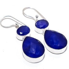 Pendiente de joyería de plata esterlina 925 hecho a mano con piedras...