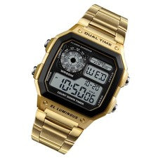 2 Stainless Steel Men Sport Watch With Chronograph & Backlight Function *