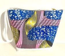 "Nueva Bandolera Africana Ankara PoliAlgodón 12x14"" Forrada/Bolsillos Int/Correa Ajustable"