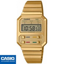 CASIO A100WEG-9AEF⎪A100WEG-9A⎪Vintage EDGY⎪DORADO⎪TRIBUTE ALIEN WATCH F-100