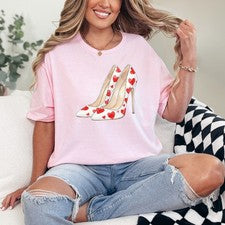Camiseta de tacón alto de corazón para mujer hilada en anillo Stiletto regalo de moda para ella
