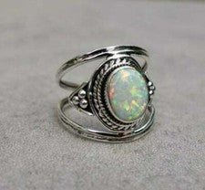 Anillo de ópalo etíope anillo de ópalo de plata esterlina 925 hecho a mano joyería de ópalo
