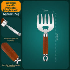 Herramienta trituradora de carne de acero inoxidable con cómodos mangos de madera 20,5 cm