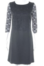 MORE & MORE Blusenkleid Blumenmuster Elegant Spitze Schwarz Gr. 34