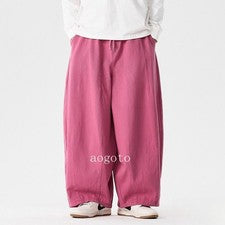 Pantalones de trabajo de pierna ancha recta para hombre y pantalones largos informales informales cómodos talla