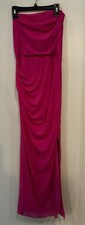 XINFSH Mujer’s Vestido Largo Formal Moda Sin Tirantes Rosa Caliente Talla Pequeña