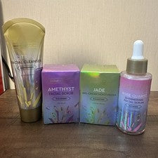 Paquete de limpiador facial, exfoliante, suero e hidratante Global Beauty Gemstone