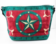 Bolso de Mano Diseño Occidental Plantilla de Algodón Sin Forro Cartera Texas Star Steer Turquesa