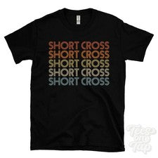 CAMISETA CORTA CRUZ REPETIDA ESTILO RETRO hombre y mujer Reino Unido top name regalo