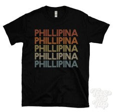 CAMISETA ESTILO RETRO REPETIDA FILIPINA para hombre y mujer novedad genial nombre regalo