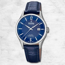 Reloj De Hombre Festina Swiss Made Reloj De Pulsera De Cuero Azul UF20007/6