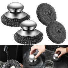 Cepillos de cocina duraderos de acero inoxidable para ollas y sartenes cuidado