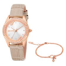Reloj Just Cavalli JC1L361L0035 Mujer Cuarzo Correa Cuero Esfera Plata Nuevo