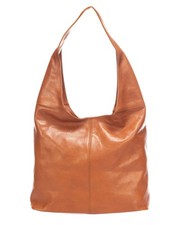 Bolso de hombro italiano de cuero para mujer marrón