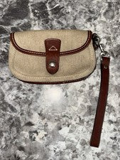 Dooney & Bourke beige con pulsera de cuero marrón Bonito.