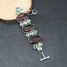 Pulsera de joyería de plata esterlina 925 con piedras preciosas de...