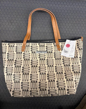 Nuevo con etiquetas Bolso de Mano Petunia Pickle Bottom Downtown Para Mujer Negro Beige Estampado de Prendedor de Seguri