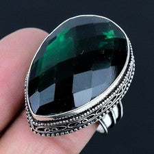 Anillo de joyería de plata esterlina 925 hecho a mano con piedras preciosas...