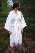 Bata Kimono Bohemia, Bata Larga de Lino, Maxi Bata de Lino, Bata de Baño, Regalo para ella