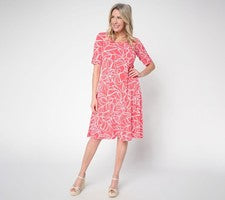 Vestido para mujer Susan Graver talla 2XS (XXS) estampado o tejido líquido liso rojo A397813