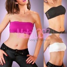 Top Banda Mujer Corto Acolchado Camiseta Volantes Moda Sexy Sujetador MaliziOSA