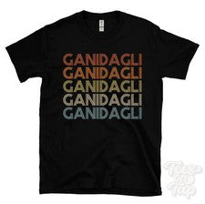 CAMISETA GANIDAGLI ESTILO RETRO REPETIDO Hombre y Mujer Novedad Genial Nombre Regalo