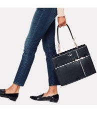 Bolso de Hombro Kate Spade New York Cuero Guijarro Negro Cereza Street Phoebe