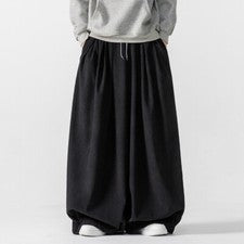 Hombres Pantalones Sueltos de Pana Cintura Elástica Hip Hop Pantalones Sueltos Informales Moda