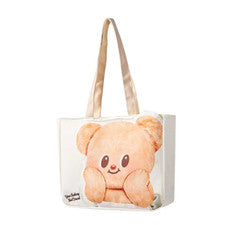 Bolso de Hombro Butter Bear # 17" Lona Crema Grande MacBook Mujer Colección Regalo