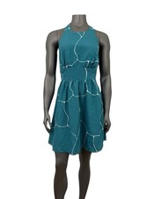 Vestido Susana Monaco Para Mujer’s 6 Azul Halter Fit N Acampanado Corto Línea A