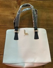 LOULU Mujer Bandolera Cuero Blanco y Negro Monedero