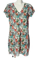 Vestido de verano Jacqueline de Yong estampado floral manga corta mujer blanco verde rojo talla 40