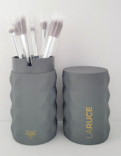Juego de 5 brochas de maquillaje Laruce Beauty Christine con taza Rennie gris NUEVO